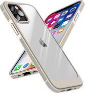 ShieldCase geschikt voor Apple iPhone 13 Pro hoesje TPU met rand - beige/transparant - Shockproof hoesje - Extra robuuste rand - Beschermhoesje - Shockproof Hardcase - Siliconen bumper