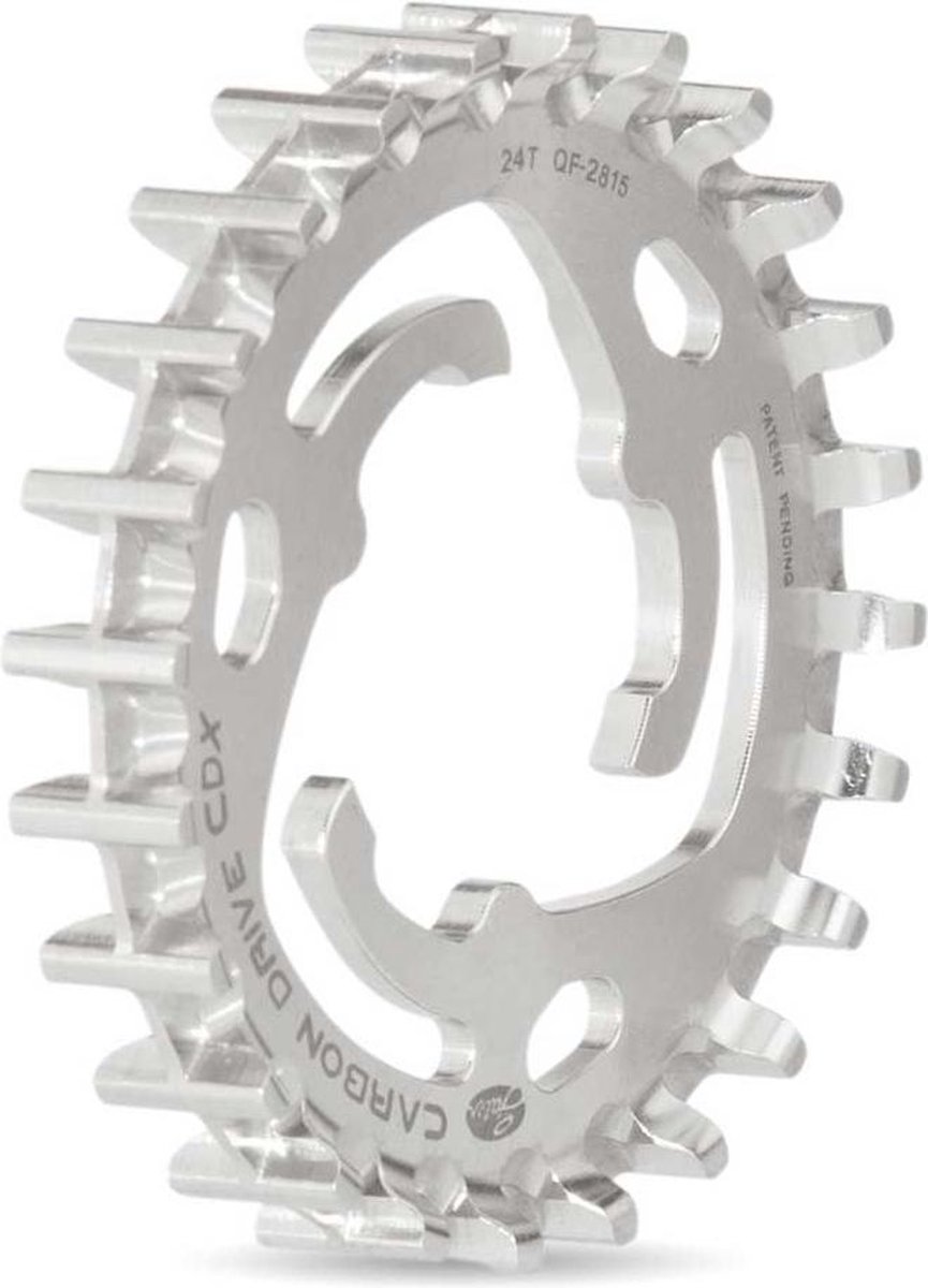 Gates tandwiel 24 CDX Shimano / Sram RVS achter zilver