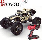 Bovadi Rock Crawler - Speelgoed Auto - Radio Controll - Afstand Bestuurbaar - Elektrisch - 4 Wheel - All Terrain Auto - Goud - 1:8 - 50 cm