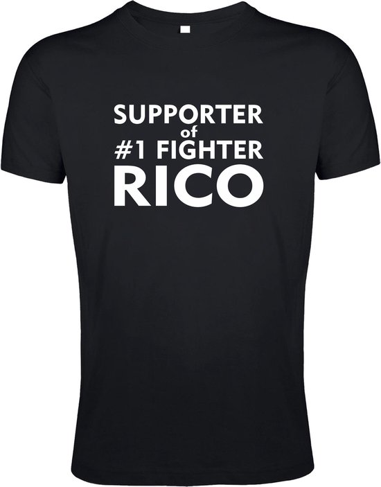 toeter Fonkeling Corroderen T-shirt zwart Supporter of #1 Fighter Rico | kickbox supporter fan shirt |  Glory... | bol.com