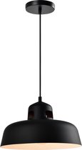 QUVIO Hanglamp industrieel - Lampen - Plafondlamp - Leeslamp - Verlichting - Verlichting plafondlampen - Keukenverlichting - Lamp - E27 - Met 1 Lichtpunt - Voor binnen - D 30 cm - Metaal - Zw