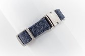 PetSociety Halsband voor Hond - Tweed Design - Blauw - Maat S - Nylon band - Metalen Gesp - Voor Puppy en Volwassen Hond - Hondencadeau