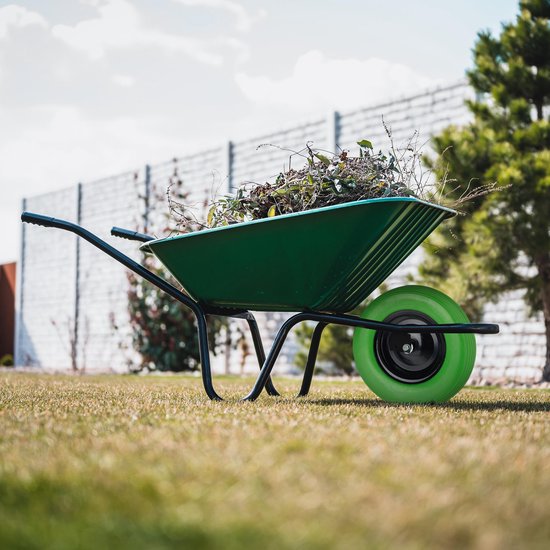 Relaxdays kruiwagenwiel 4.80 4.00-8 - rubberband - stalen velg - antilek - 120 kg - groen-zwart van Relaxdays — afbeelding 4