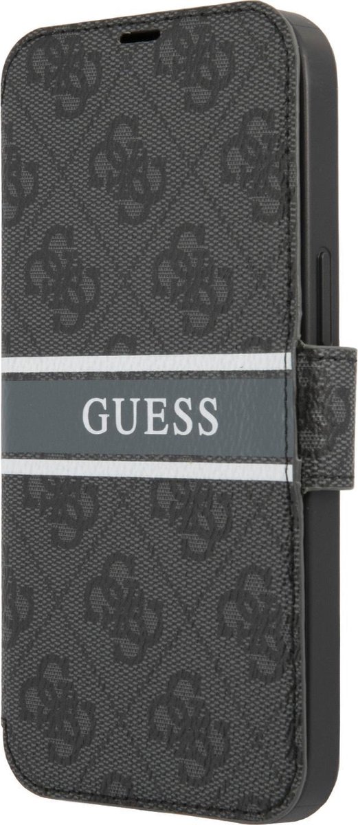 iPhone 13 Pro Max Bookcase hoesje - Guess - Effen Grijs - Kunstleer