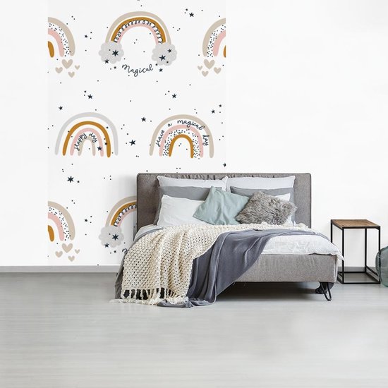 Behang - Fotobehang Patronen - Regenboog - Quotes - Breedte 195 cm x hoogte 300 cm