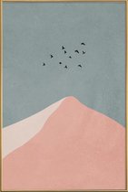 JUNIQE - Poster met kunststof lijst Peak -40x60 /Roze & Turkoois