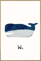 JUNIQE - Poster met kunststof lijst Wal -40x60 /Blauw