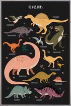 JUNIQE - Poster met kunststof lijst Dinosaur Friends II -13x18
