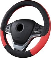 Stuurhoes Auto - Voor 37-38 cm Stuurwiel - Zwart met Rood - Voorgevormd - Hoge kwaliteit