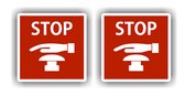 Noodstop sticker set van 2 pictogramstickers