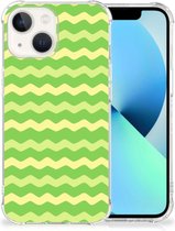 Smartphone hoesje iPhone 13 Beschermhoesje met transparante rand Waves Green