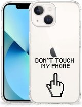 Smartphonehoesje Geschikt voor iPhone13 mini Telefoon Hoesje met doorzichtige rand Finger Don't Touch My Phone