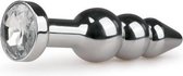 Zilveren buttplug met kristal