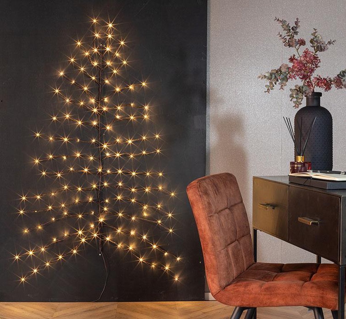 Countryfield Sapin décoratif LED Sapin de Noël en éclairage LED pour le mur  110 x 140 cm