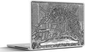 Laptop sticker - 15.6 inch - Historische stadskaart van het Nederlandse Amsterdam - zwart wit - 36x27,5cm - Laptopstickers - Laptop skin - Cover