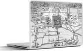 Laptop sticker - 12.3 inch - Historische stadskaart van Haarlem - zwart wit - 30x22cm - Laptopstickers - Laptop skin - Cover