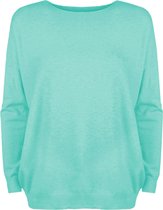 Trui Nikkie - Zachte Basic Trui  - Dun Gebreide Trui - Licht Turquoise