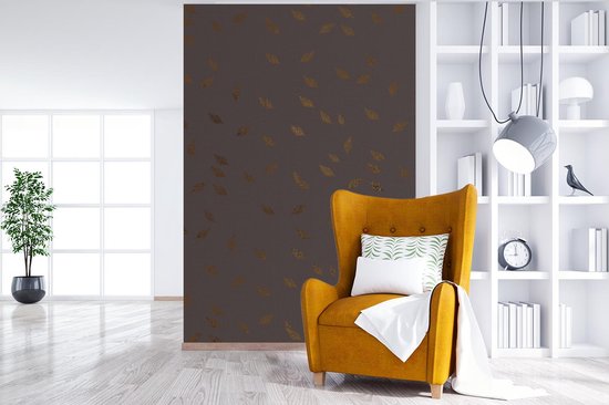 Motif Luxe de petites feuilles dorées sur fond sombre 180x280 cm