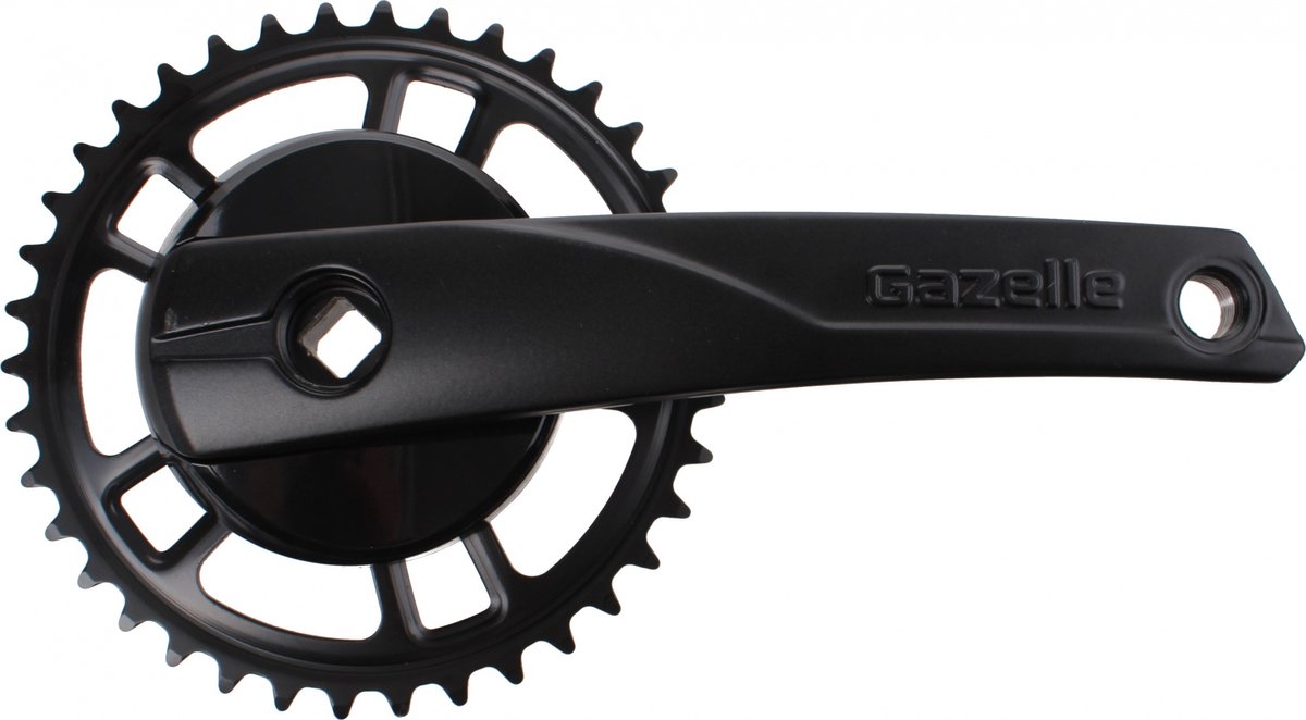Gazelle crankstel 38T Strixvaria, 170 mm crankarm, zwart
