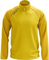 Masita | Sweater Heren Half Zip Sporttrui Dames Korte ritssluiting Trui met duimgaten Ook Kindermaten - YELLOW - L