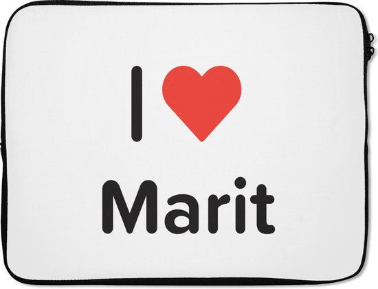 Housse ordinateur 15 pouces - I love - Marit - Fille - Housse ordinateur