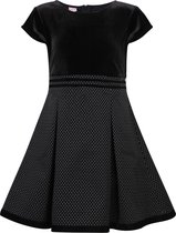 La V  Feestelijke jurk met  fluwele en stippen - Zwart 152