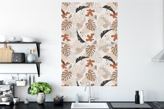 Stickers muraux - Été - Feuilles - Pastel - 80x120 cm - Feuille adhésive