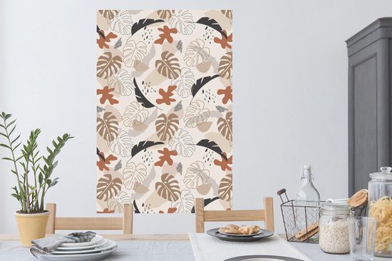 Stickers muraux - Été - Feuilles - Pastel - 80x120 cm - Feuille adhésive