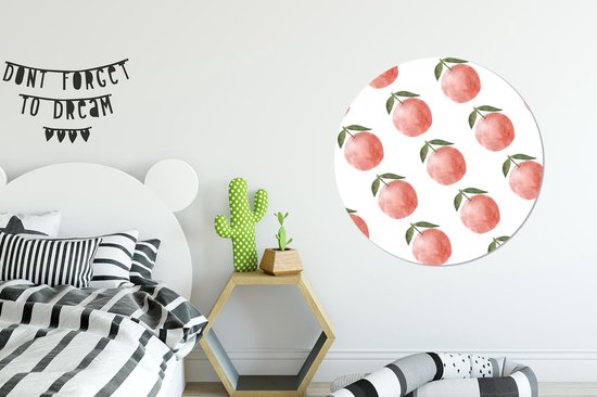WallCircle - Wall Circle - Wall Circle Indoor - Pommes - Aquarelle - Motifs - 90x90 cm - Décoration murale - Peintures Ronds