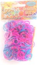 loombands rubber roze/blauw/paars 300-delig
