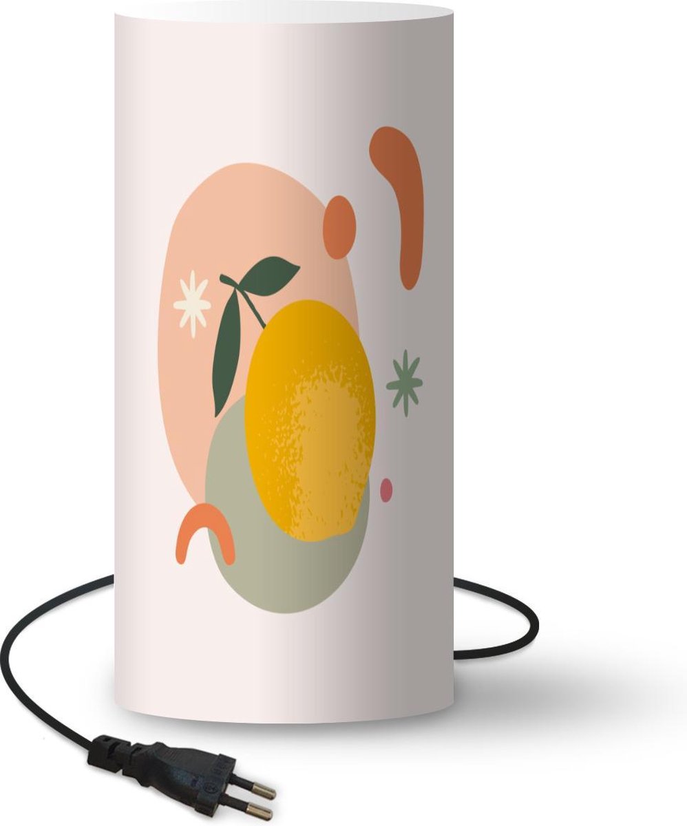 Lamp - Nachtlampje - Tafellamp slaapkamer - Citroen - Fruit - Pastel - 54 cm hoog - Ø24.8 cm - Inclusief LED lamp