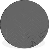 WallCircle - Wandcirkel - Muurcirkel - Lijnen - Patroon - Zwart - Wit - Aluminium - Dibond - ⌀ 60 cm - Binnen en Buiten