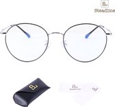 Steadline Computerbril UV400 – Blauw Licht bril – Blue Light Glasses – Zonder Sterkte – Unisex – Zwart/Zilver