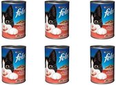 Felix - Kattenvoer - Gelei Rund / Gevogelte in blik - 400 gram per 6 verpakkingen