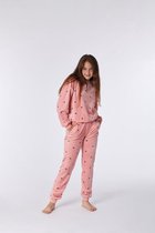 Woody pyjama meisjes/dames - roze met sterren all-over print - 212-2-YPE-V/949 - maat 116