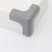 FSW-Products - 4 Stuks - Siliconen Tafel Hoekbeschermers Set - T-vorm - Grijs - Tafelhoek Bescherming - Beschermhoeken - Veiligheid - Zelfklevende tafelhoek beschermers - Tafelhoek