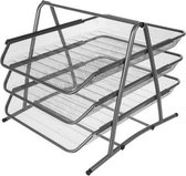 Livetti  © Bureau Organizer Brievenbak 3 Laden - Metaal  Grijs