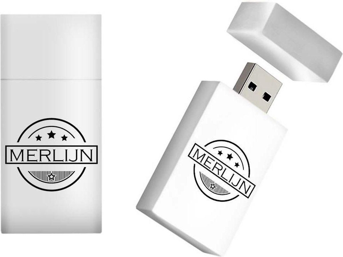 MERLIJN naam kado verjaardagscadeau cadeau usb stick 16GB - naam cadeau, gefeliciteerd cadeau