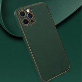 JPM Iphone 12 Pro  Green Kunlst Leather Case