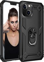 iPhone 13 Mini hoesje Armor Case Zwart Kickstand Ring shock proof magneet