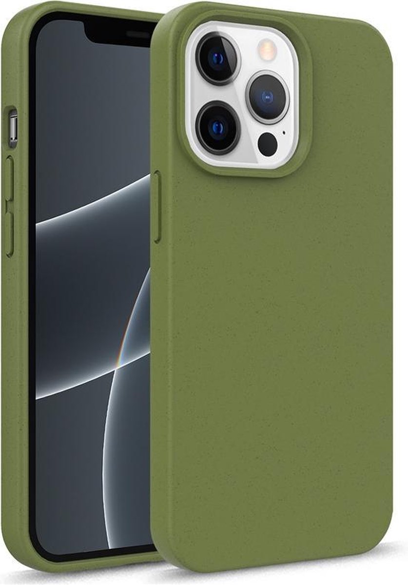 geschikt voor iPhone 13 Eco Hoesje - Flexibel Telefoonhoesje Bio Degradable - Flexibel Eco Hoesje groen- geschikt voor iPhone 13