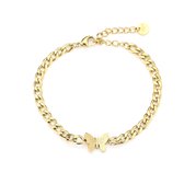 Michelle Bijoux - Armbanden - Schakel Vlinder armband - goud