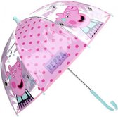 paraplu Peppa Pig 73 cm PVC/aluminium roze/transparant