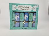 Christmas Crackers - Mini Kerstmis Spel - Woordzoekspel - Groen / Blauw - Set van 6