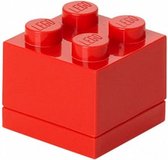 mini-opbergsteen 4 noppen 4,6 x 4,3 cm polypropeen rood