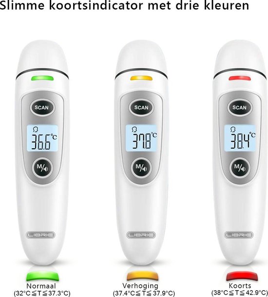 Librie Oorthermometer voorhoofdthermometer medische thermometer infrarood  thermometer... | bol.com