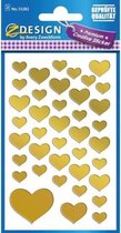 stickervel Hart junior 7,6 x 12 cm papier goud 78-delig