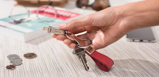 SanDisk Ultra Dual Luxe Mémoire supplémentaire USB pour smartphone/tablette argent 128 GB USB-C® USB 3.1 (Gen 1)