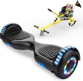 Microgo Hoverboard 6.5 Inch | Krachtige Motor | Sier LEDs | Bluetooth Speaker | Zwart + Kart Hiphop