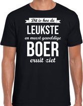 Dit is hoe de leukste en meest geweldige boer eruit ziet cadeau t-shirt - zwart voor heren - beroepen shirt M